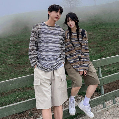 OH Tribal Pattern Knit T-Shirt-korean-fashion-T-Shirt-OH Atelier-OH Garments