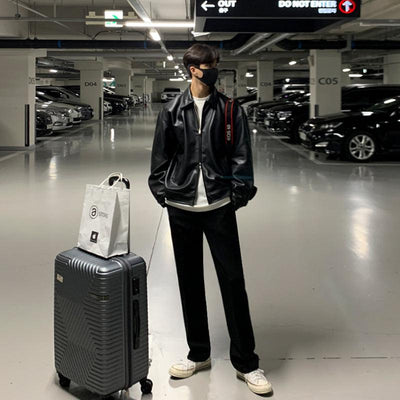 OH Two Zipper Ends Faux Leather Jacket-korean-fashion-Jacket-OH Atelier-OH Garments