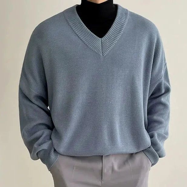 OH V-Neck Relaxed Fit Sweater-korean-fashion-Sweater-OH Atelier-OH Garments