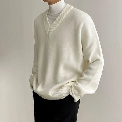 OH V-Neck Relaxed Fit Sweater-korean-fashion-Sweater-OH Atelier-OH Garments