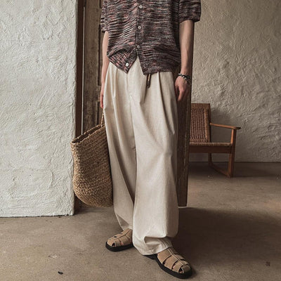 OH Waist Belt Loose Trousers-korean-fashion-Trousers-OH Atelier-OH Garments