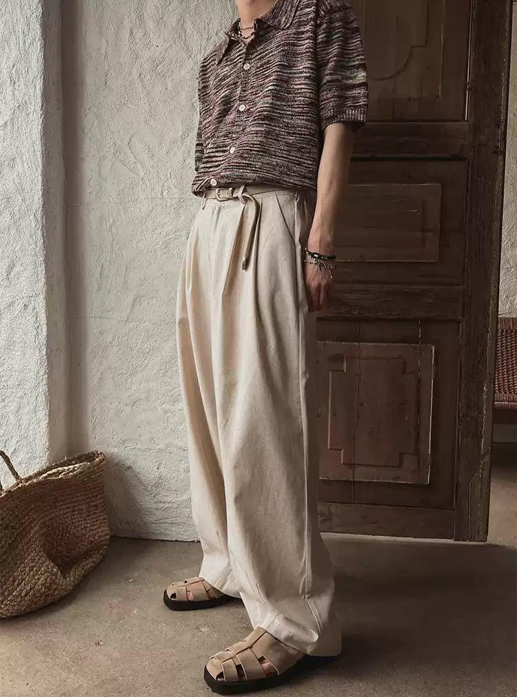 OH Waist Belt Loose Trousers-korean-fashion-Trousers-OH Atelier-OH Garments