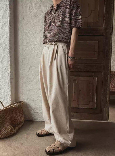 OH Waist Belt Loose Trousers-korean-fashion-Trousers-OH Atelier-OH Garments