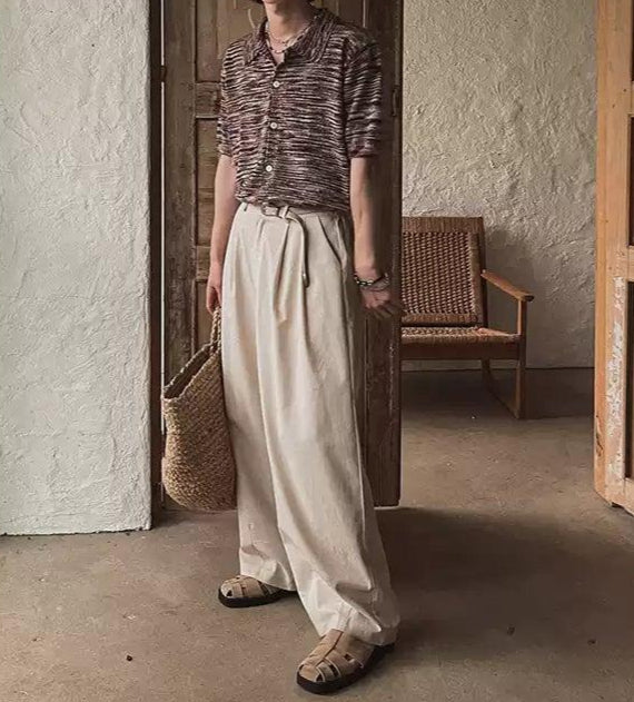 OH Waist Belt Loose Trousers-korean-fashion-Trousers-OH Atelier-OH Garments
