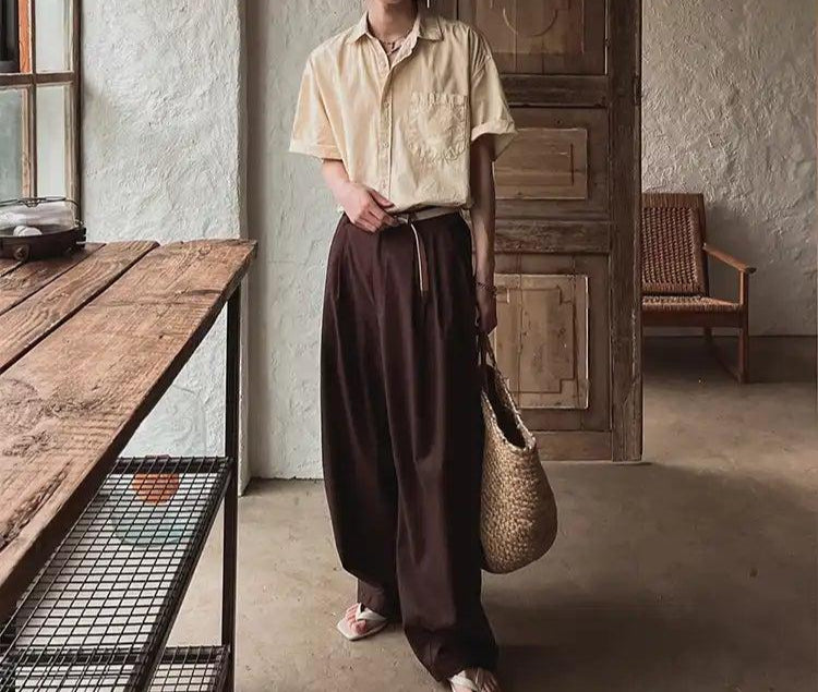 OH Waist Belt Loose Trousers-korean-fashion-Trousers-OH Atelier-OH Garments