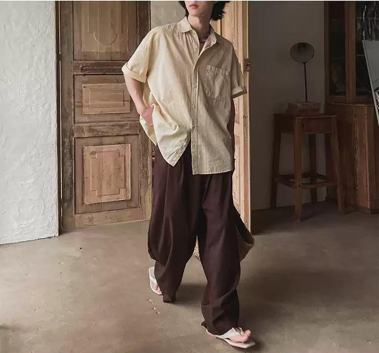OH Waist Belt Loose Trousers-korean-fashion-Trousers-OH Atelier-OH Garments