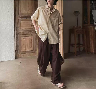 OH Waist Belt Loose Trousers-korean-fashion-Trousers-OH Atelier-OH Garments