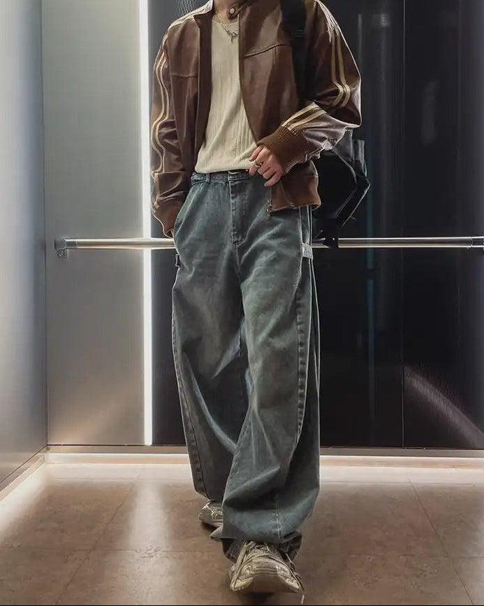 OH Washed Side Snap Jeans-korean-fashion-Jeans-OH Atelier-OH Garments