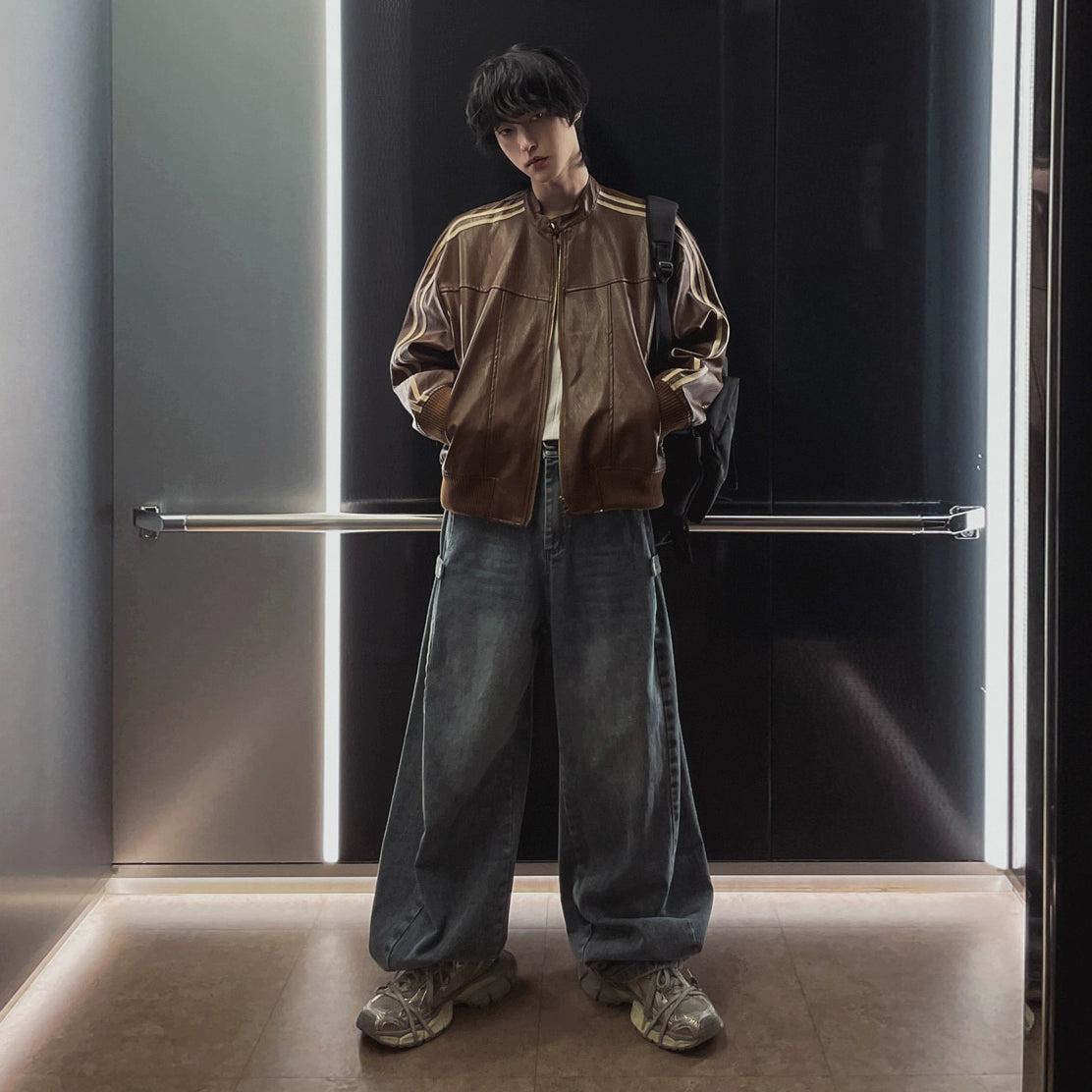 OH Washed Side Snap Jeans-korean-fashion-Jeans-OH Atelier-OH Garments