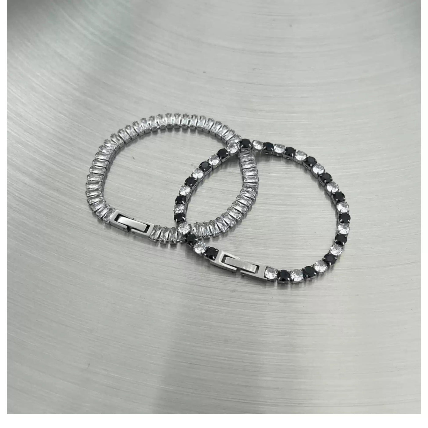 OH Zircon B&W Chain Bracelet Set-korean-fashion-Clothing Set-OH Atelier-OH Garments