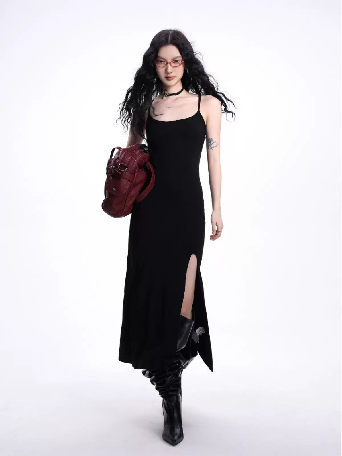 Shi Backless Slit Long Dress-korean-fashion-Dress-Shi's Closet-OH Garments