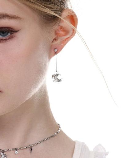 Sumi Asymmetric Celestial Pearl Earrings-korean-fashion-Earrings-Sumi's Closet-OH Garments