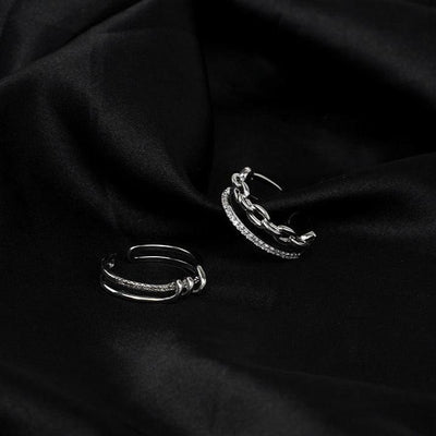 Sumi Wire Wrap & Chain Ring-korean-fashion-Ring-Sumi's Closet-OH Garments