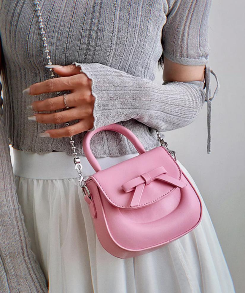 Taro Bow Tie Chain Crossbody Bag-korean-fashion-Bag-Taro's Closet-OH Garments