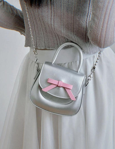 Taro Bow Tie Chain Crossbody Bag-korean-fashion-Bag-Taro's Closet-OH Garments