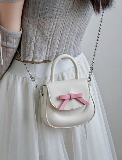 Taro Bow Tie Chain Crossbody Bag-korean-fashion-Bag-Taro's Closet-OH Garments