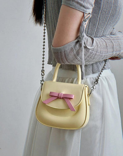 Taro Bow Tie Chain Crossbody Bag-korean-fashion-Bag-Taro's Closet-OH Garments
