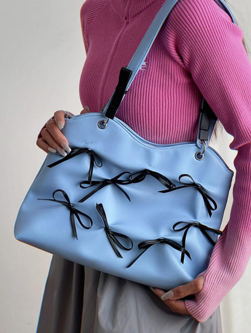 Taro Bow-Tie Tote Bag-korean-fashion-Bag-Taro's Closet-OH Garments