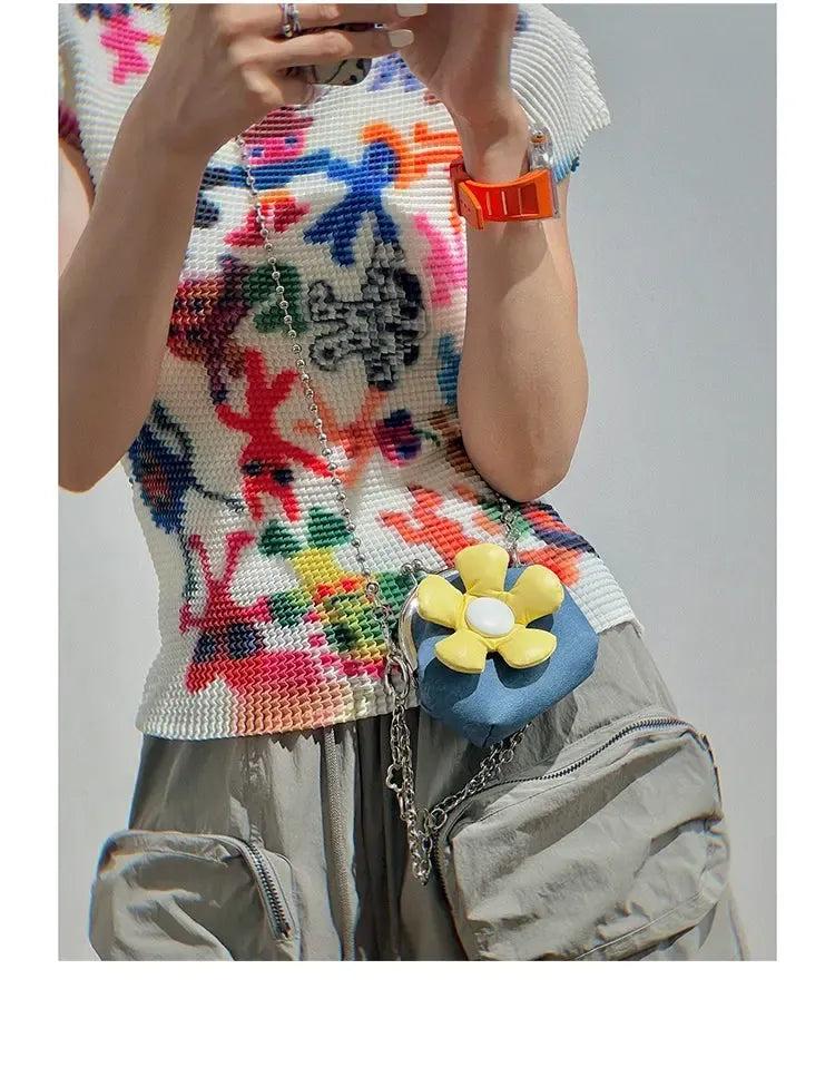 Taro Flower Chain Crossbody Coin Bag-korean-fashion-Bag-Taro's Closet-OH Garments
