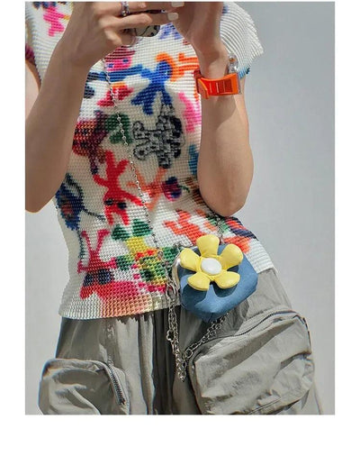 Taro Flower Chain Crossbody Coin Bag-korean-fashion-Bag-Taro's Closet-OH Garments
