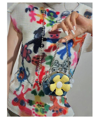 Taro Flower Chain Crossbody Coin Bag-korean-fashion-Bag-Taro's Closet-OH Garments