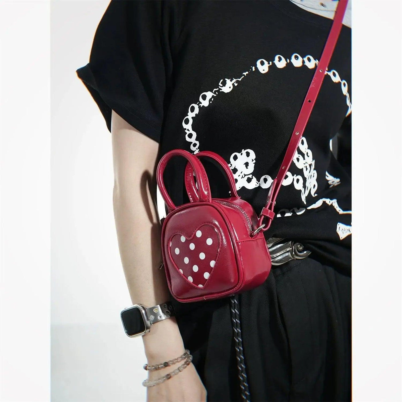 Taro Heart Polka Dots Crossbody Bag-korean-fashion-Bag-Taro's Closet-OH Garments