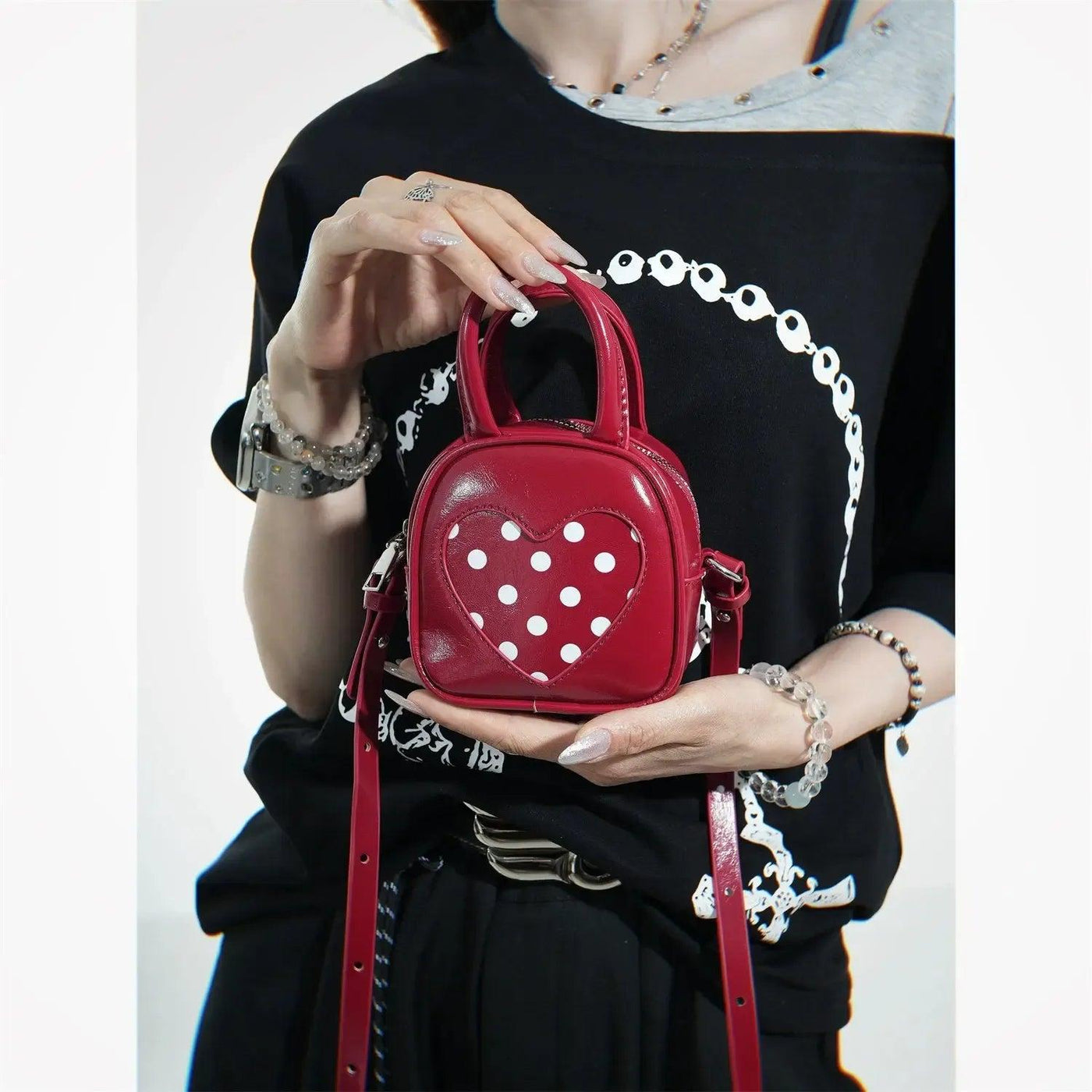 Taro Heart Polka Dots Crossbody Bag-korean-fashion-Bag-Taro's Closet-OH Garments