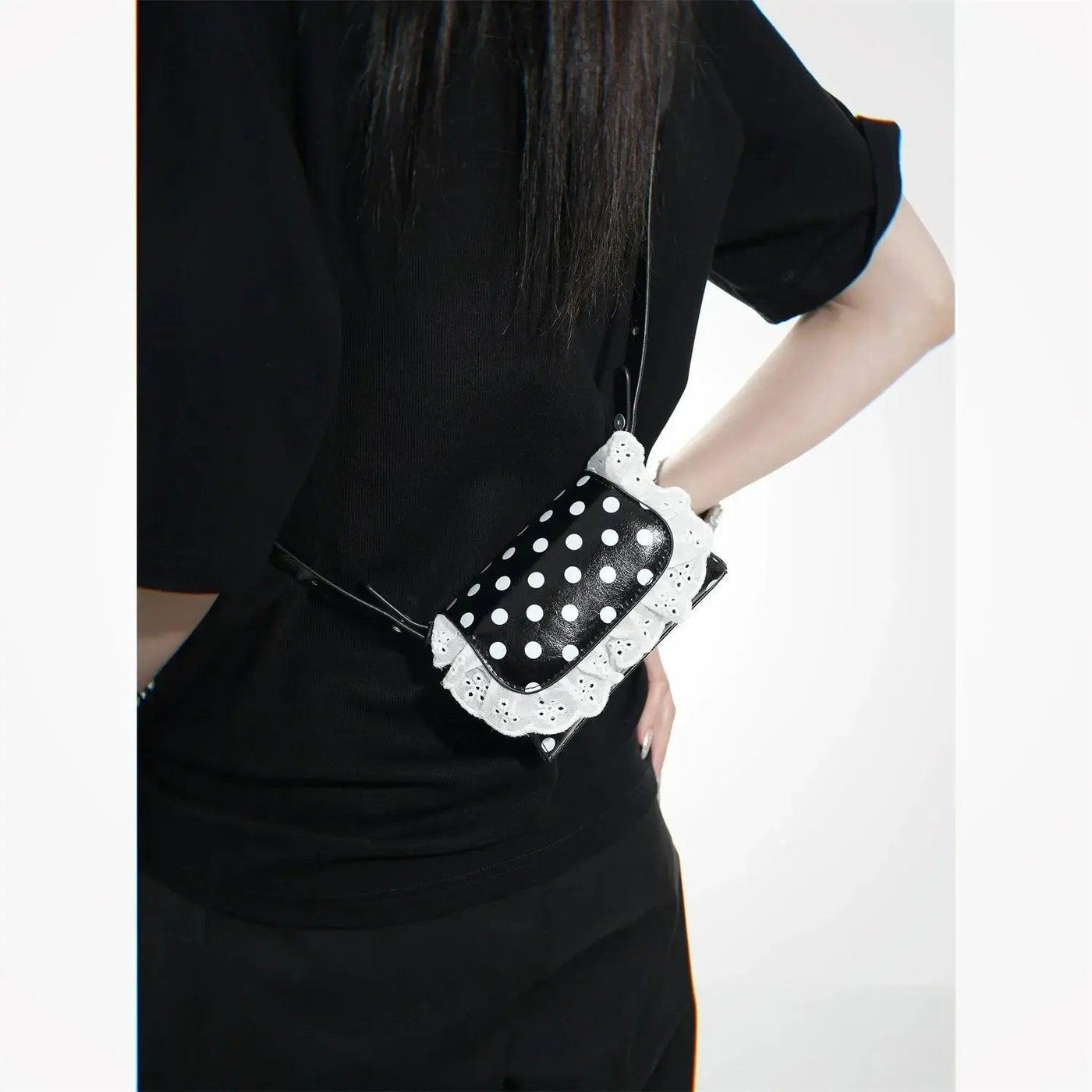 Taro Lace Polka Dots Crossbody Bag-korean-fashion-Bag-Taro's Closet-OH Garments