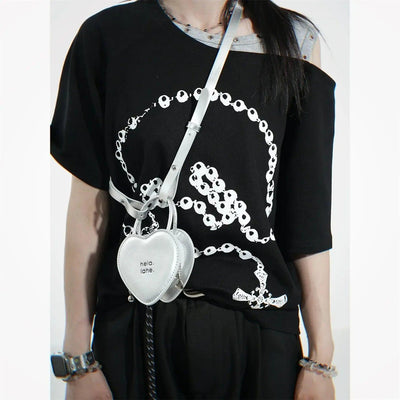 Taro Lettered Heart-Shaped Bag-korean-fashion-Bag-Taro's Closet-OH Garments