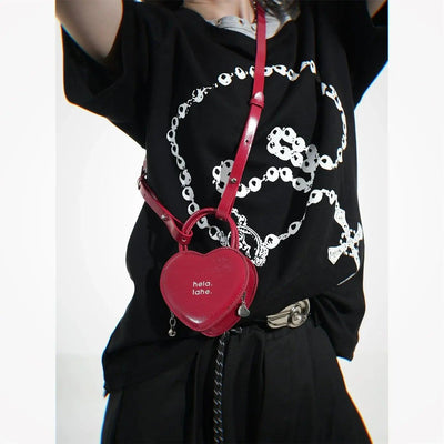 Taro Lettered Heart-Shaped Bag-korean-fashion-Bag-Taro's Closet-OH Garments