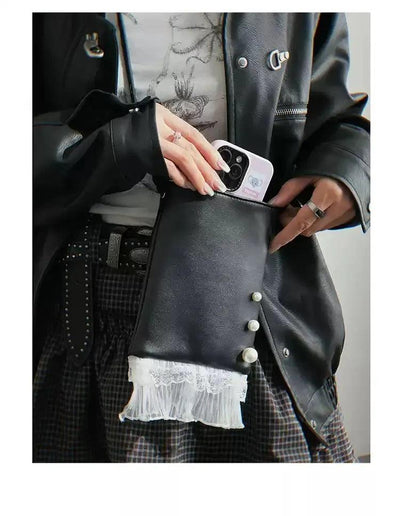 Taro Pearl Lace Mobile Phone Bag-korean-fashion-Bag-Taro's Closet-OH Garments