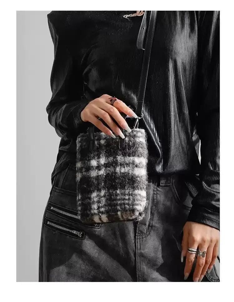 Taro Plushy Plaid Bag-korean-fashion-Bag-Taro's Closet-OH Garments