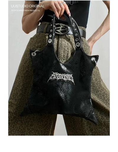 Taro Sleek Thorn Rivet Tote Bag-korean-fashion-Bag-Taro's Closet-OH Garments