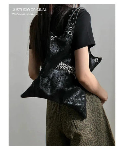 Taro Sleek Thorn Rivet Tote Bag-korean-fashion-Bag-Taro's Closet-OH Garments
