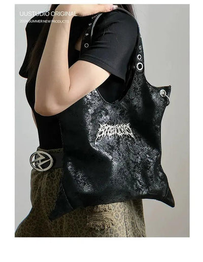 Taro Sleek Thorn Rivet Tote Bag-korean-fashion-Bag-Taro's Closet-OH Garments