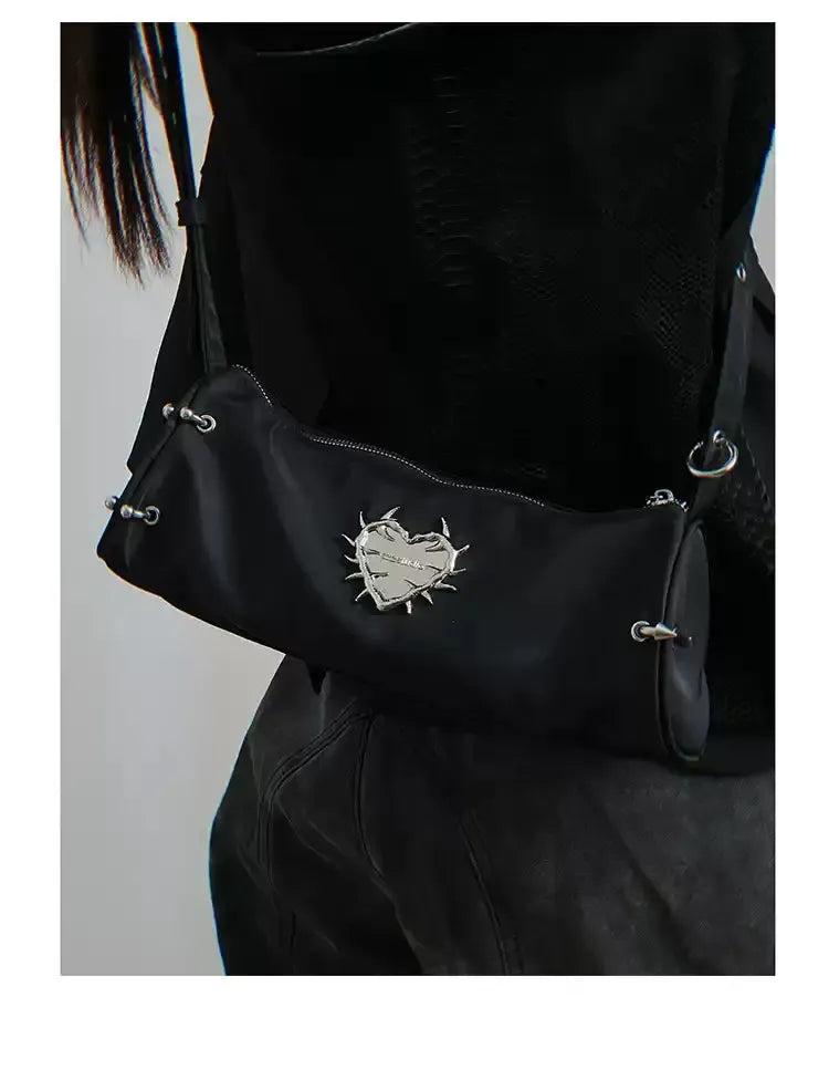 Taro Thorn Heart Piercing Rivet Bag-korean-fashion-Bag-Taro's Closet-OH Garments