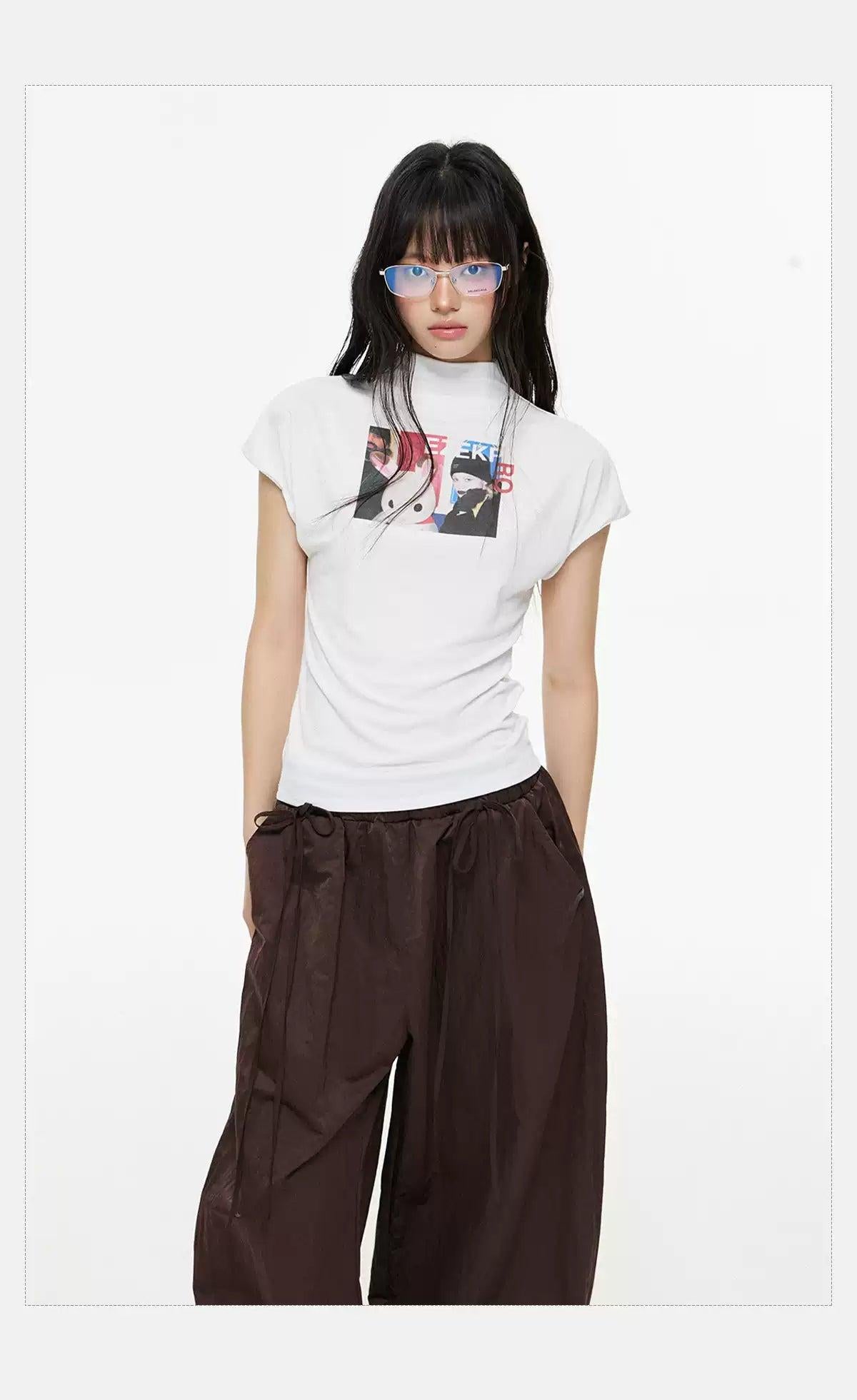 Tom Anime Graphic Mockneck T-Shirt-korean-fashion-T-Shirt-Tom's Closet-OH Garments
