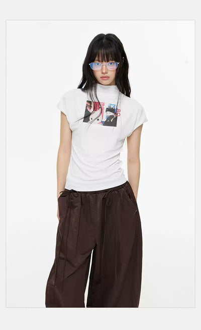 Tom Anime Graphic Mockneck T-Shirt-korean-fashion-T-Shirt-Tom's Closet-OH Garments