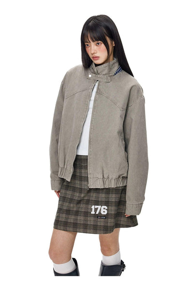 Tom Buttoned Neck Strap Denim Jacket-korean-fashion-Jacket-Tom's Closet-OH Garments
