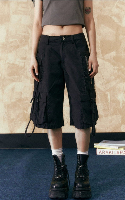 Tom Cargo Style Mid Length Shorts-korean-fashion-Shorts-Tom's Closet-OH Garments