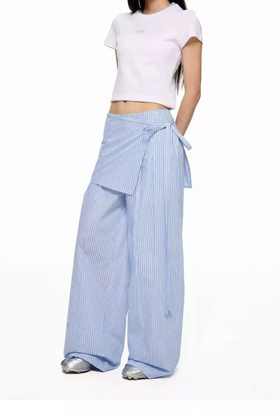 Tom Casual Striped Wrap Pants-korean-fashion-Pants-Tom's Closet-OH Garments