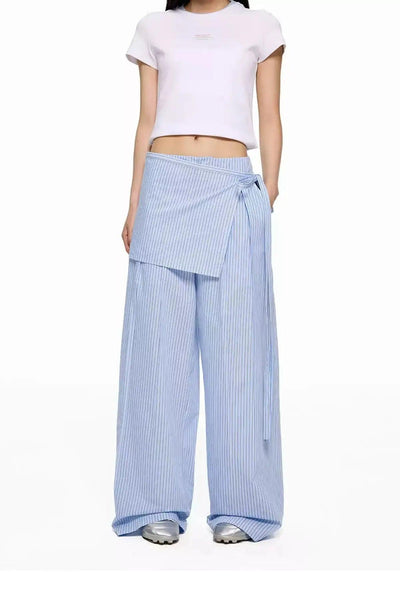 Tom Casual Striped Wrap Pants-korean-fashion-Pants-Tom's Closet-OH Garments