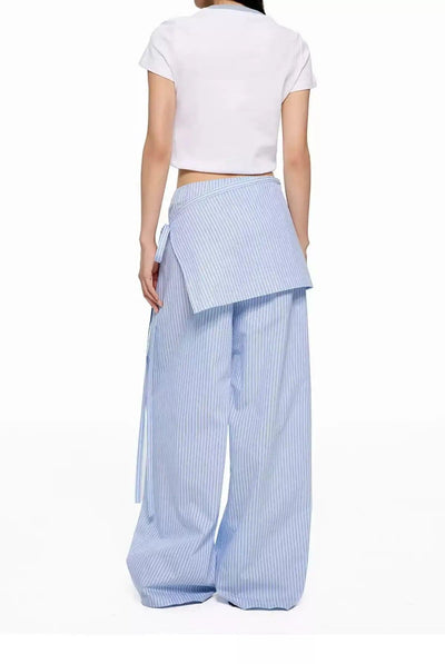 Tom Casual Striped Wrap Pants-korean-fashion-Pants-Tom's Closet-OH Garments
