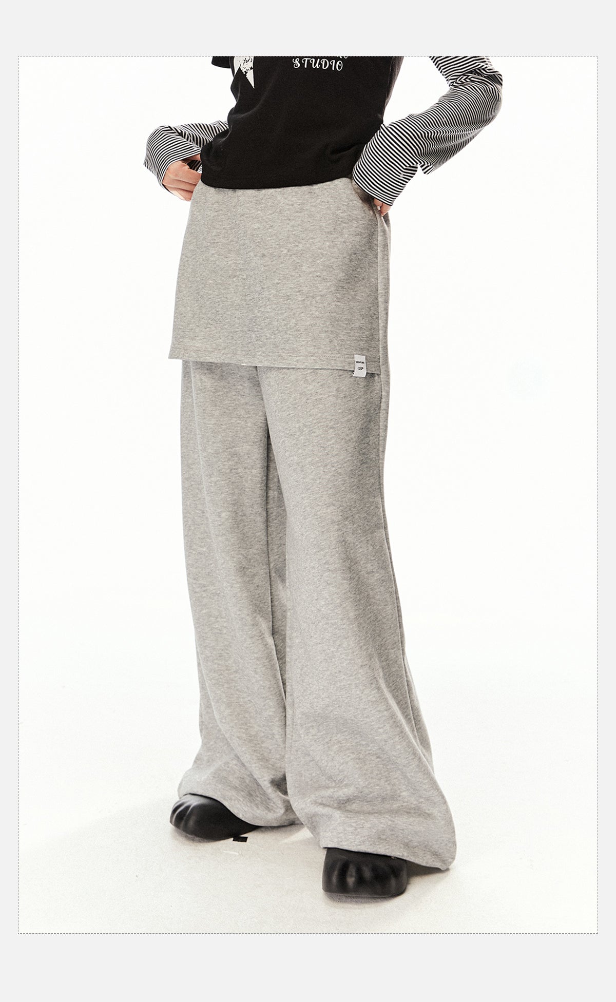 Tom Casual Two-Piece Wide Leg Sweatpants-korean-fashion-Pants-Tom's Closet-OH Garments