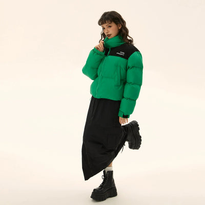 Tom Contrast Color Puffer Cropped Jacket-korean-fashion-Jacket-Tom's Closet-OH Garments