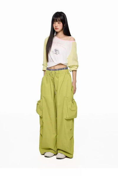 Tom Contrast Color Slant Shoulder Long Sleeve T-Shirt-korean-fashion-T-Shirt-Tom's Closet-OH Garments