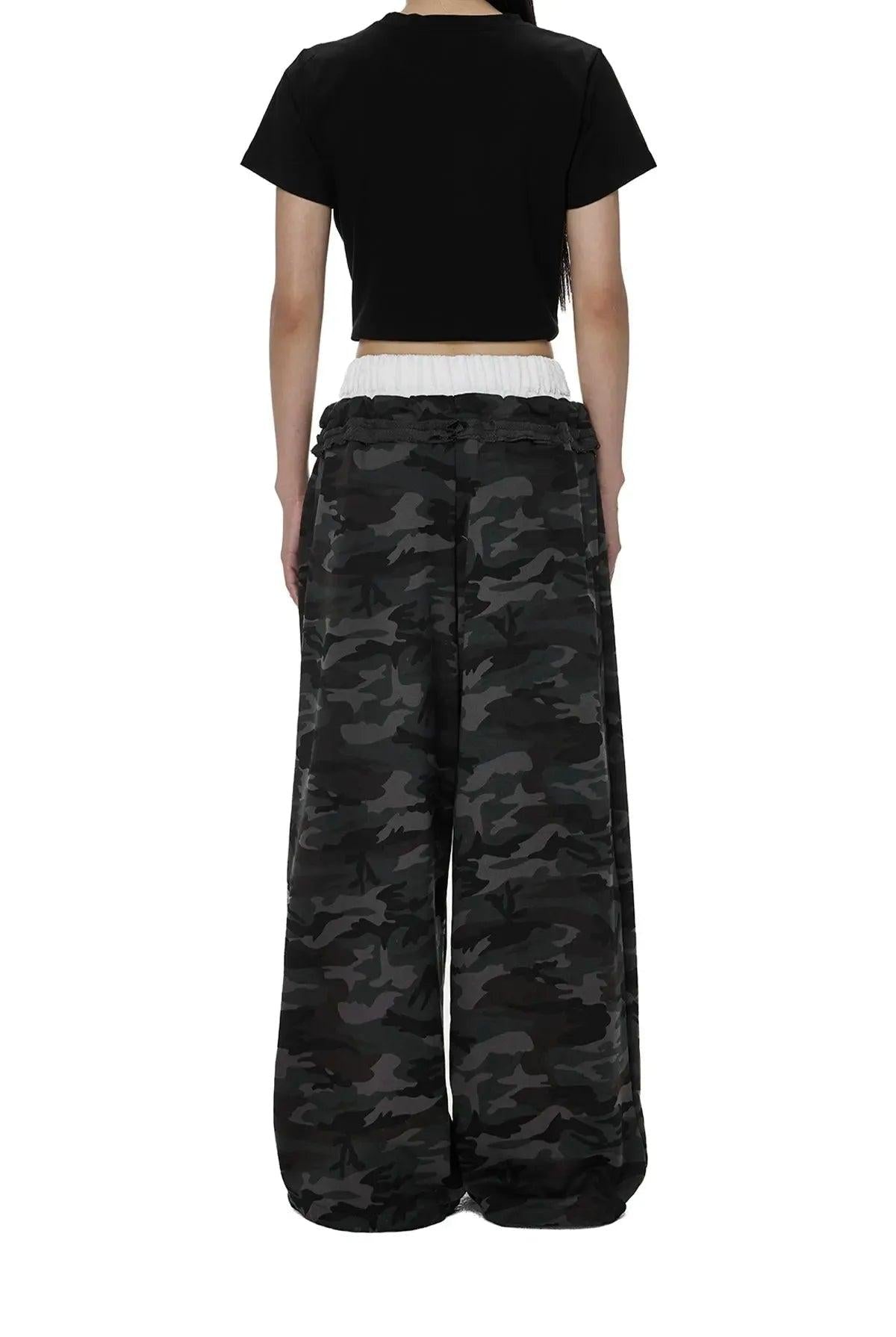 Tom Drawcord Camouflage Pants-korean-fashion-Pants-Tom's Closet-OH Garments