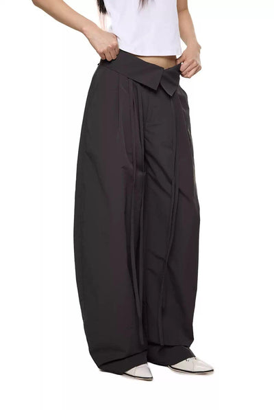Tom Drawstring Folded Waist Pants-korean-fashion-Pants-Tom's Closet-OH Garments