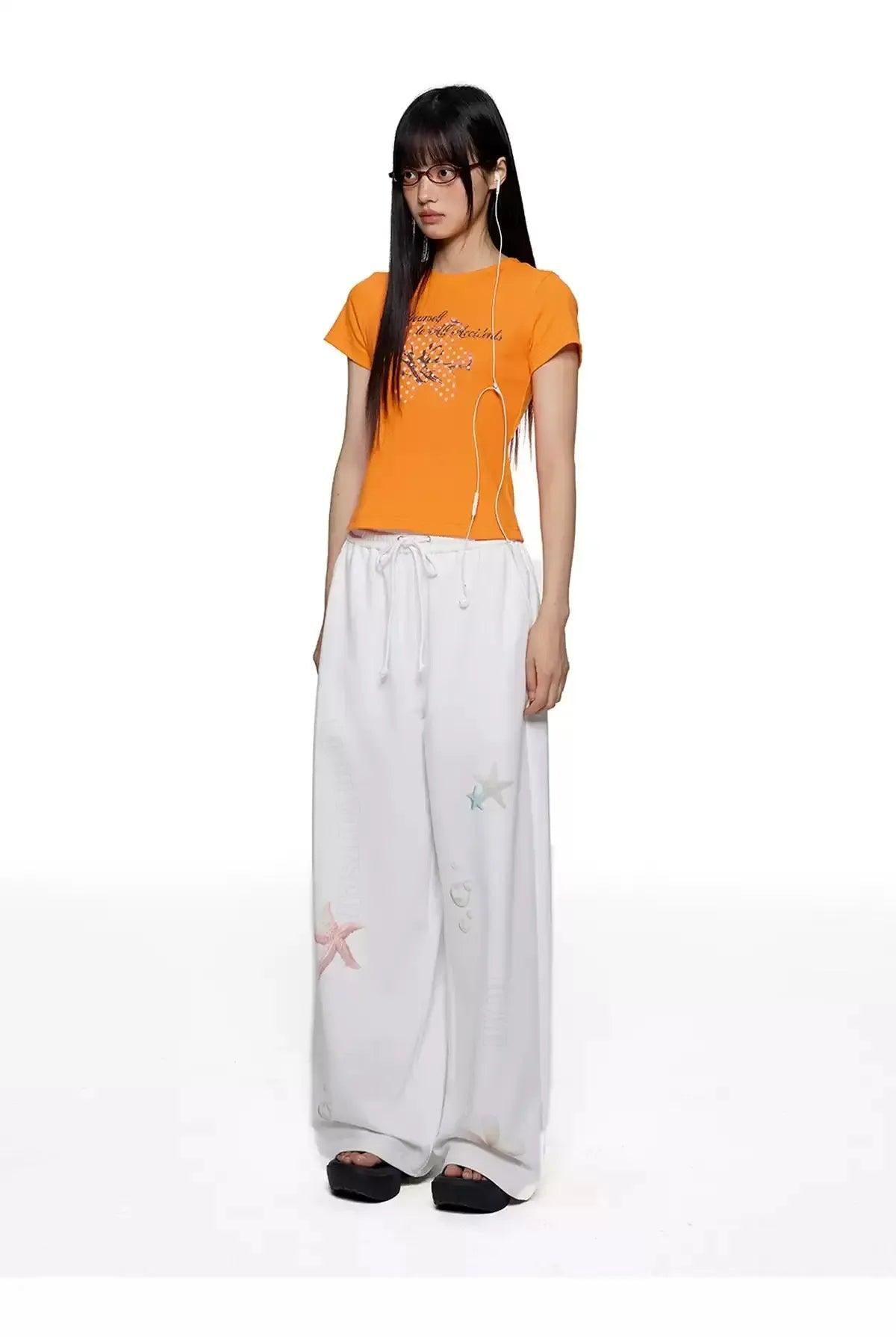 Tom Drawstring Starfish Sweatpants-korean-fashion-Pants-Tom's Closet-OH Garments