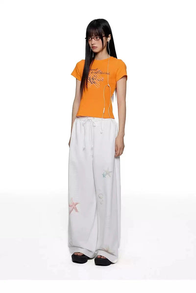 Tom Drawstring Starfish Sweatpants-korean-fashion-Pants-Tom's Closet-OH Garments